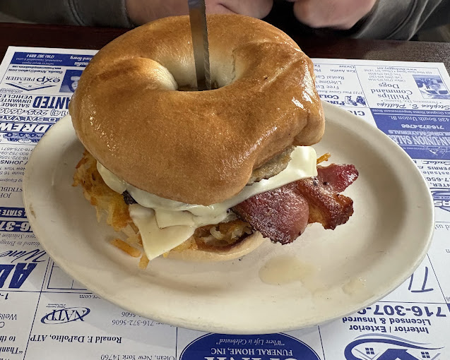 Bacon egg and cheese bagel